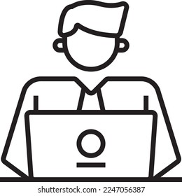 Employee Business people icons with black outline style