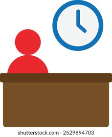 Employee Business Work Icon Vector Flat Illustration