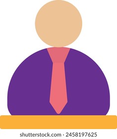 Employee Businessman Avatar Icon Vector Flat Illustration