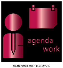 employee with calendar is schedule vector