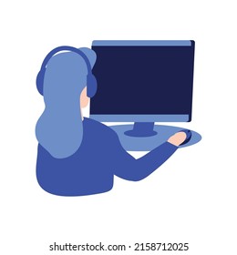 centro de llamadas de empleado que trabaja en el equipo