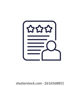 employee or candidate rating line icon