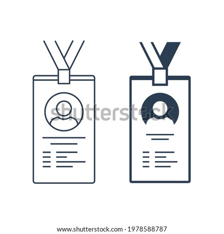 Employee card icon. Press card vector icon. Id card badge. Cardholder identity sign. 