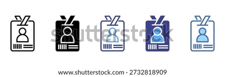 Employee Card icon set multiple style collection