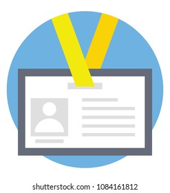 
 An employee card or identity card flat vector icon
