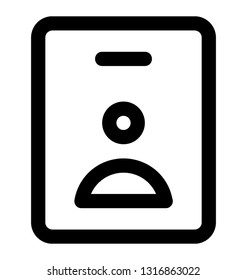 Employee card line vector icon  