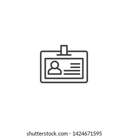 Employee card Vector Illustration, outline sign