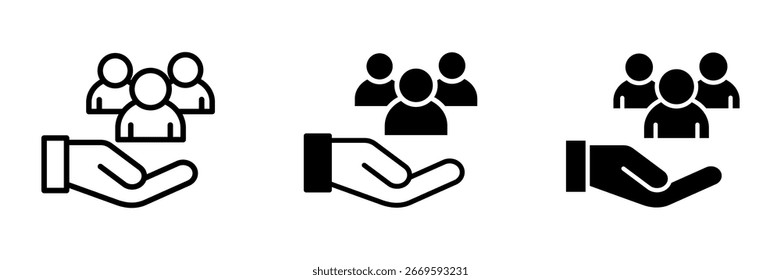 Ilustração de vetor de estilo de ícone múltiplo do Employee Care. Ilustração de vetor simples