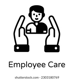 Employee care solid icon is easy to use and download 