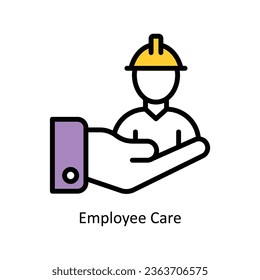 Employee Care vector Filled outline Icon Design illustration. Human Resources Symbol on White background EPS 10 File 