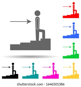 employee career growth multi color style icon. Simple glyph, flat vector of hr and heat hunting icons for ui and ux, website or mobile application