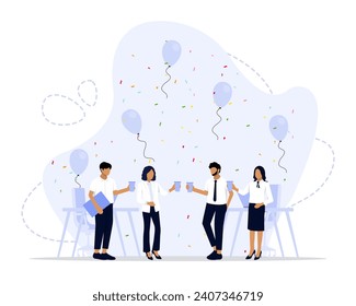 Employee celebration concept illustration. Suitable for landing page, ui, web, App intro card, editorial, flyer, and banner.