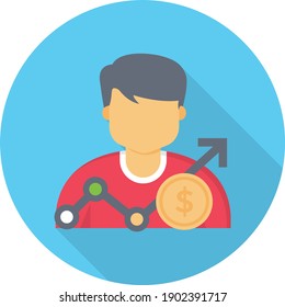 employee chart vector flat colour icon