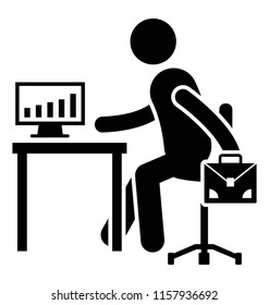 
An employee is checking the day trading app at offtime 
