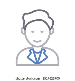 employee colour line vector icon