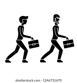 Employee competition black icon, vector sign on isolated background. Employee competition concept symbol, illustration 