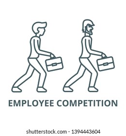 Employee competition vector line icon, linear concept, outline sign, symbol