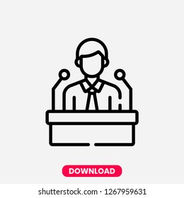 Employee concept line icon. Simple element illustration. Employee concept outline symbol design. Can be used for web and mobile UI/UX . Modern vector style.