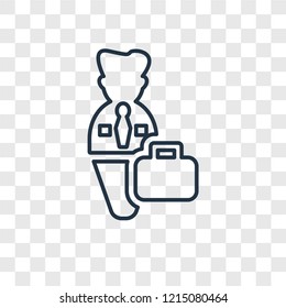 Employee concept vector linear icon isolated on transparent background, Employee concept transparency concept in outline style