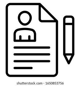 Employee Contract Document Concept, Hrm Symbol on white background, Appointment Letter Vector Icon Design