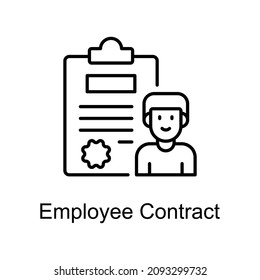 Employee Contract Vektorgrafik-Symbol für Web einzeln auf weißem Hintergrund EPS10-Datei