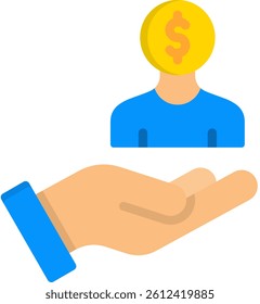 Employee Cost Icon Flat Vector Illustration