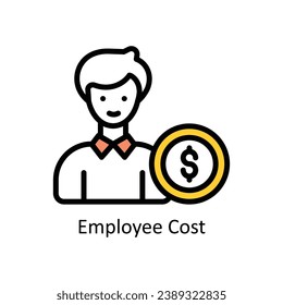 Employee Cost vector  Filled outline Design illustration. Symbol on White background EPS 10 File
