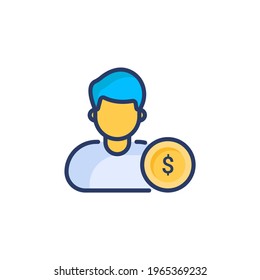 Icono Costes de empleado en vector. Logotipo