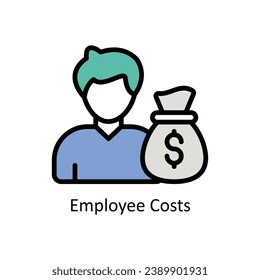 Employee Costs vector filled outline Icon Design illustration. Business And Management Symbol on White background EPS 10 File