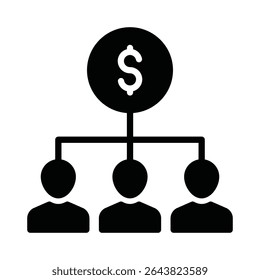Icono de Vector de costos de empleado que puede modificarse o editarse fácilmente

