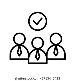 Employee Count Outline Icon Vector Illustration
