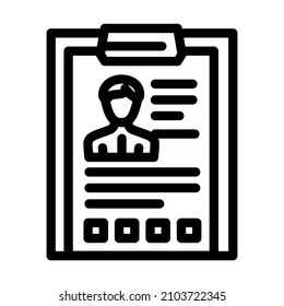employee cv resume line icon vector. employee cv resume sign. isolated contour symbol black illustration