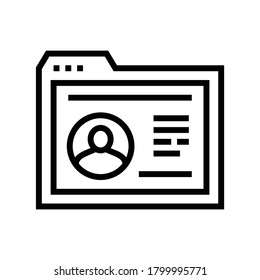 employee cv web site line icon vector. employee cv web site sign. isolated contour symbol black illustration