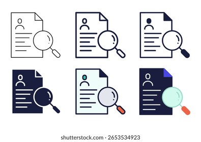 Employee data icon with editable stroke