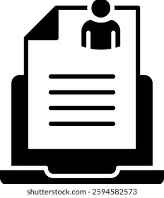 Employee Data Icon Glyph Vector Illustration