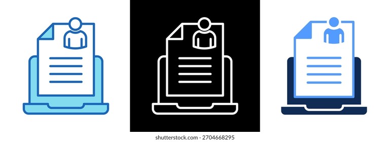 Employee Data Icon tripplestyle Vector Illustration