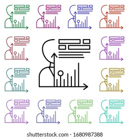 Employee data multi color icon. Simple thin line, outline vector of web icons for ui and ux, website or mobile application