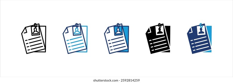 Employee Data Multi Style Icon Set