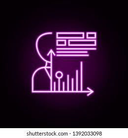 employee data neon icon. Elements of business set. Simple icon for websites, web design, mobile app, info graphics