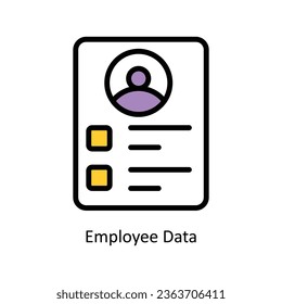 Employee Data vector Filled outline Icon Design illustration. Human Resources Symbol on White background EPS 10 File 