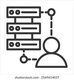Employee Database Outline Icon Vector Illustration