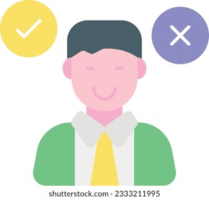 A employee decisions flat icon design