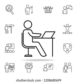 employee at the desk icon. Business Organisation icons universal set for web and mobile