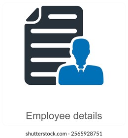 Employee Details and resume icon concept