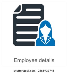 Employee Details and resume icon concept