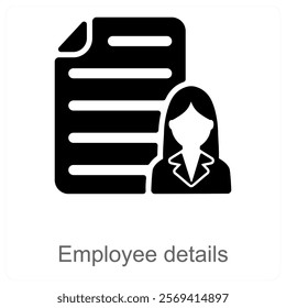 Employee Details and resume icon concept