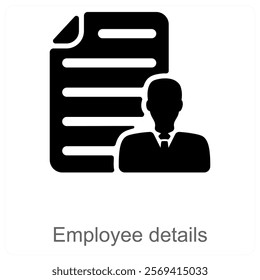 Employee Details and resume icon concept