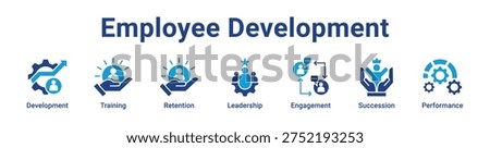 Employee Development icon banner and Collection blue color