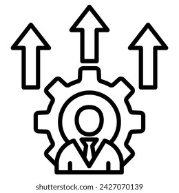 Employee Development icon line vector illustration