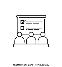 Mitarbeiterentwicklung с Farbzeilensymbol. Piktogramm für Webseiten, mobile App, Promo. UI UX GUI Design Element. Bearbeitbarer Strich.
